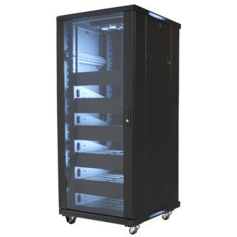 Video Mount Products 27U FLR CAB WITH SHLVS AND BLNKS 2 FANS